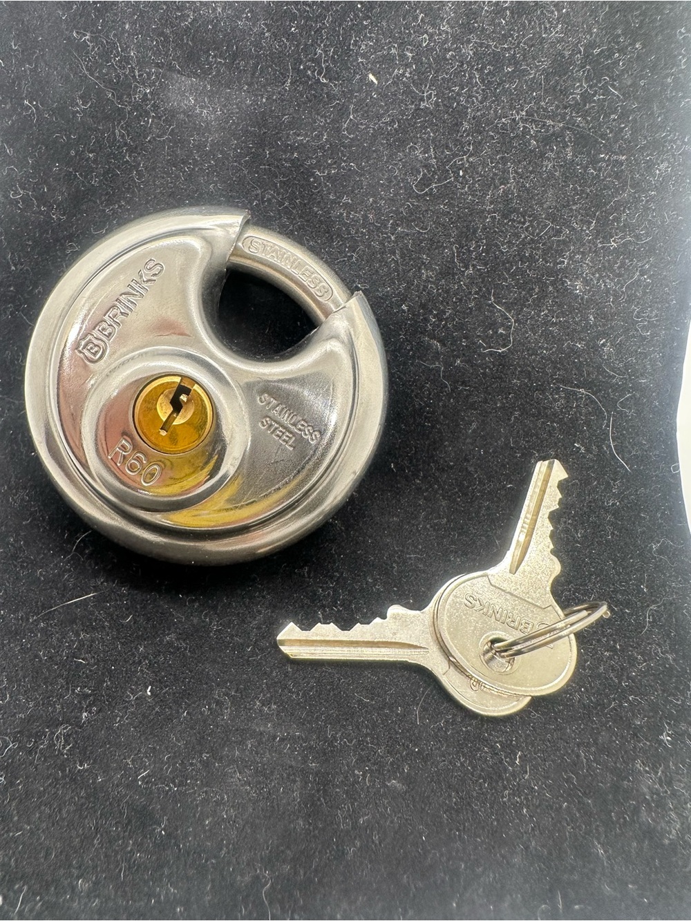 Brinks Stainless Steel Padlock with Keys - Silver